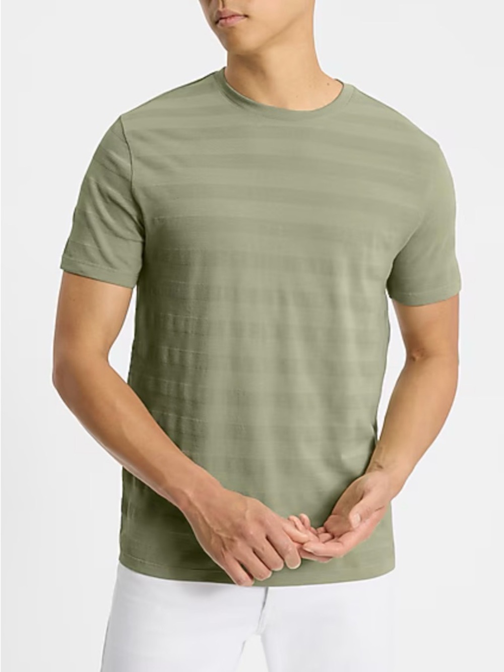 Express Light Green Striped Tee